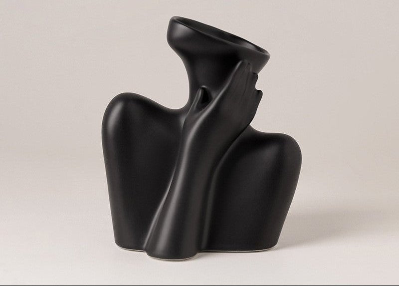 vase femme buste noir